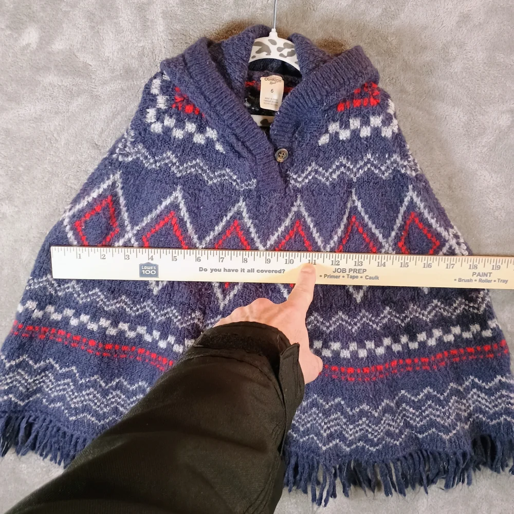 Osh Kosh B'Gosh Fair Isle Inspired Girls Poncho 6